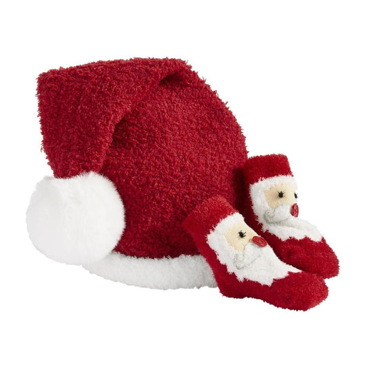 Santa Hat and Sock Set - Jayla's Bowtique