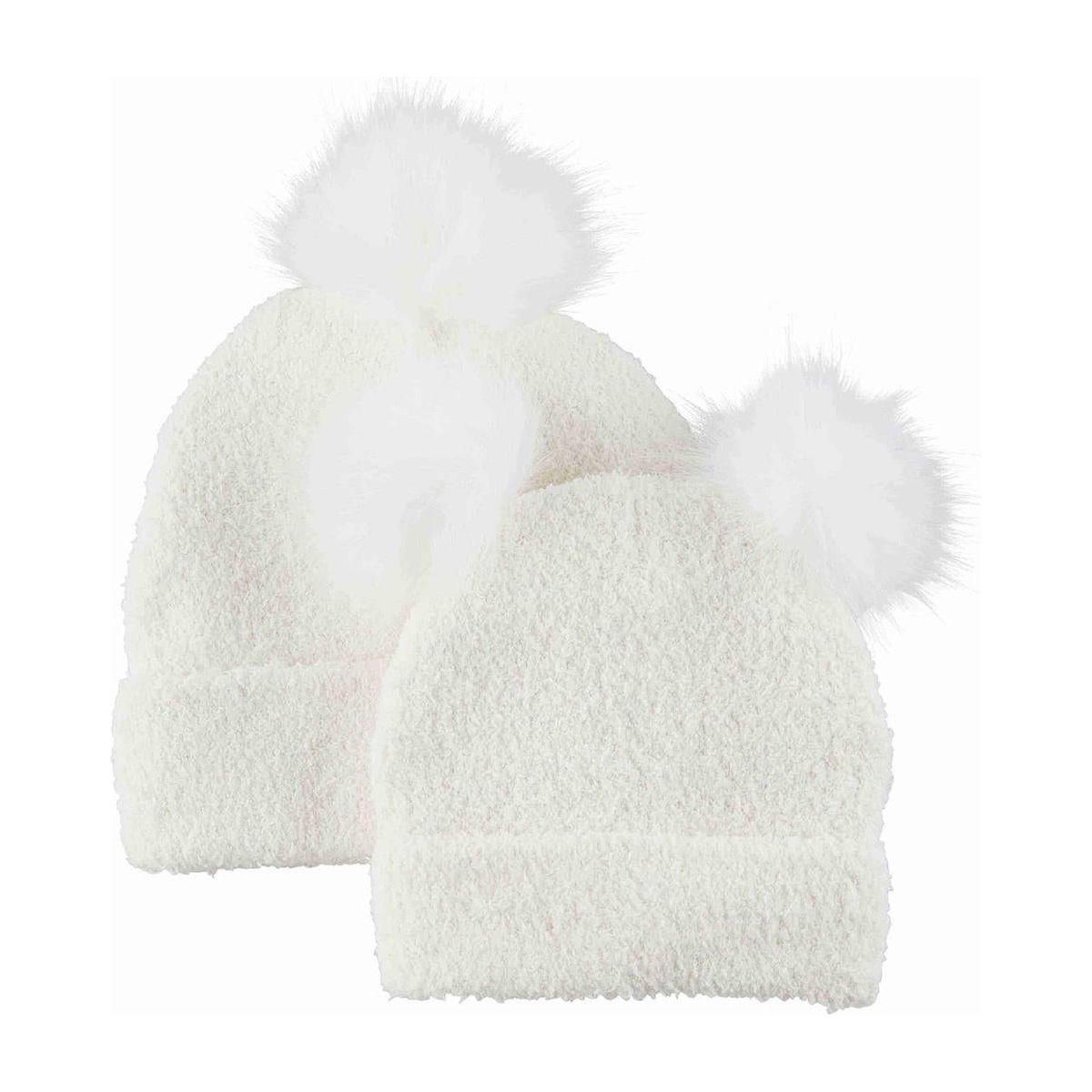 Ivory Mommy & Me Beanie Hat Set