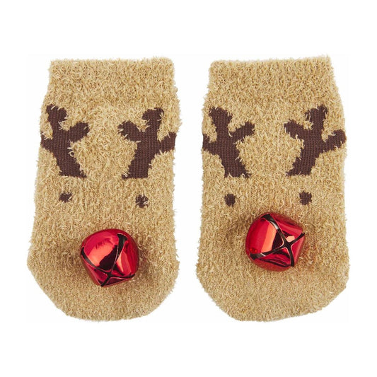 Reindeer Jingle Bell Socks - Jayla's Bowtique