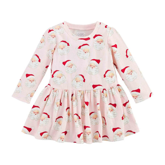 Pink Vintage Santa Toddler Dress - Jayla's Bowtique