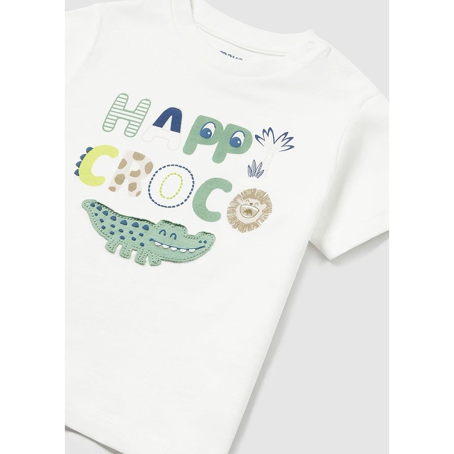 Happy Croco Cream Tee Shirt
