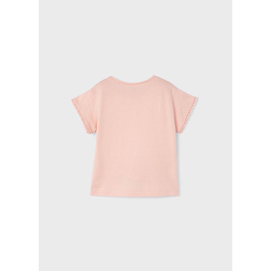 Embroidered Nude Flower Tee Shirt