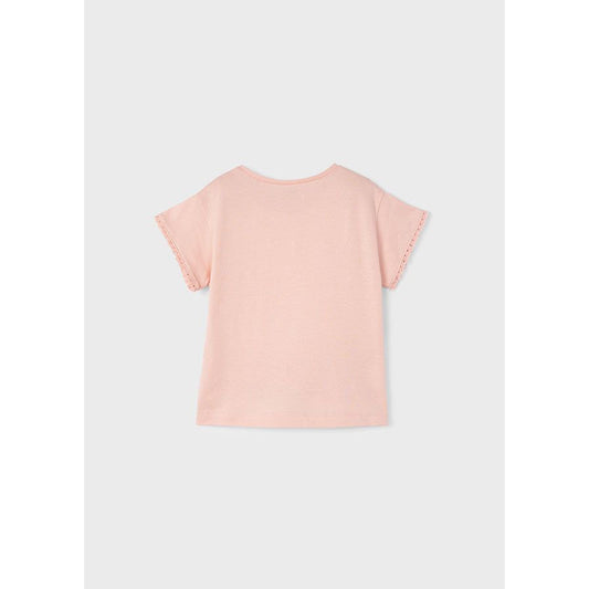 Embroidered Nude Flower Tee Shirt