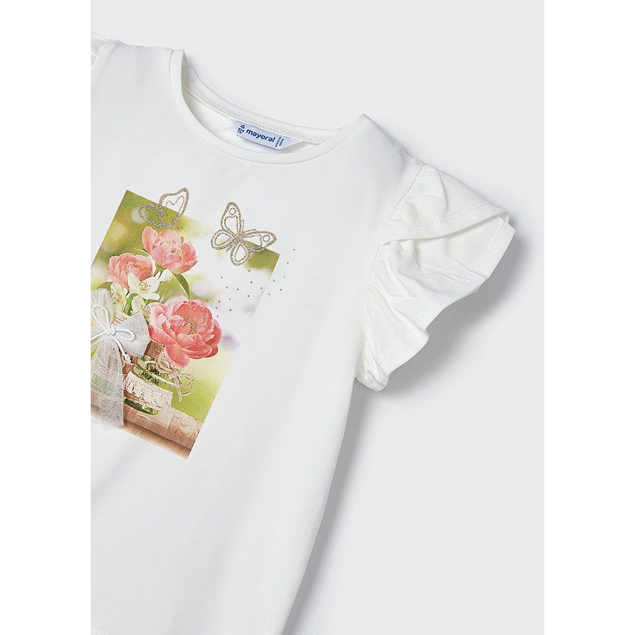 Floral Bows & Butterflies Printed Tee Shirt