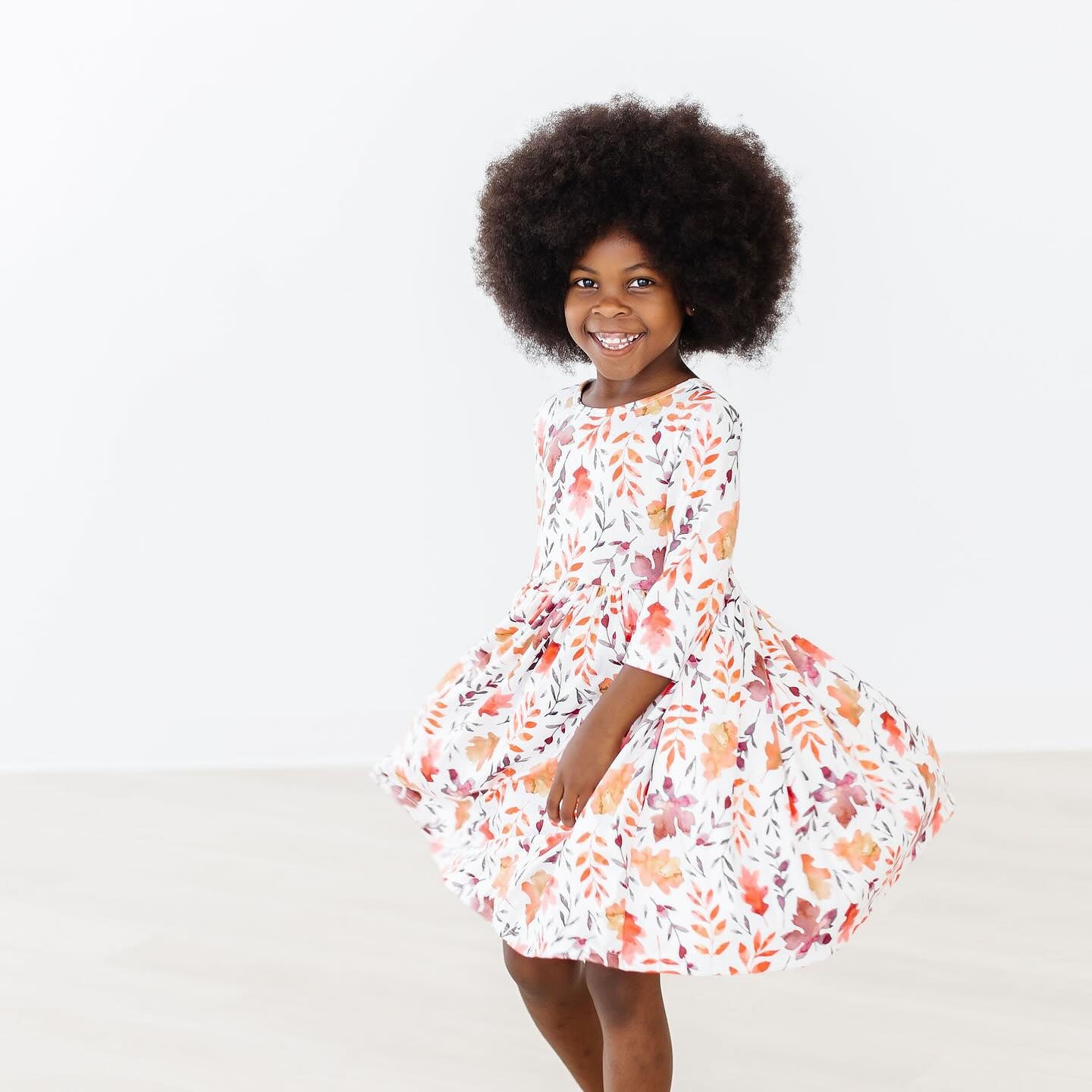 Falling Leaves 3/4 Sleeve Pocket Twirl Dress