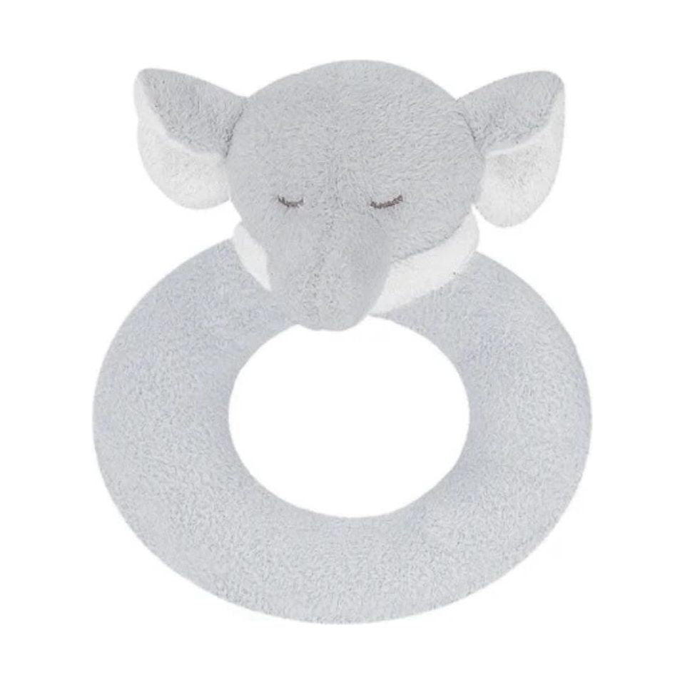 Grey Elephant Plush Rattle