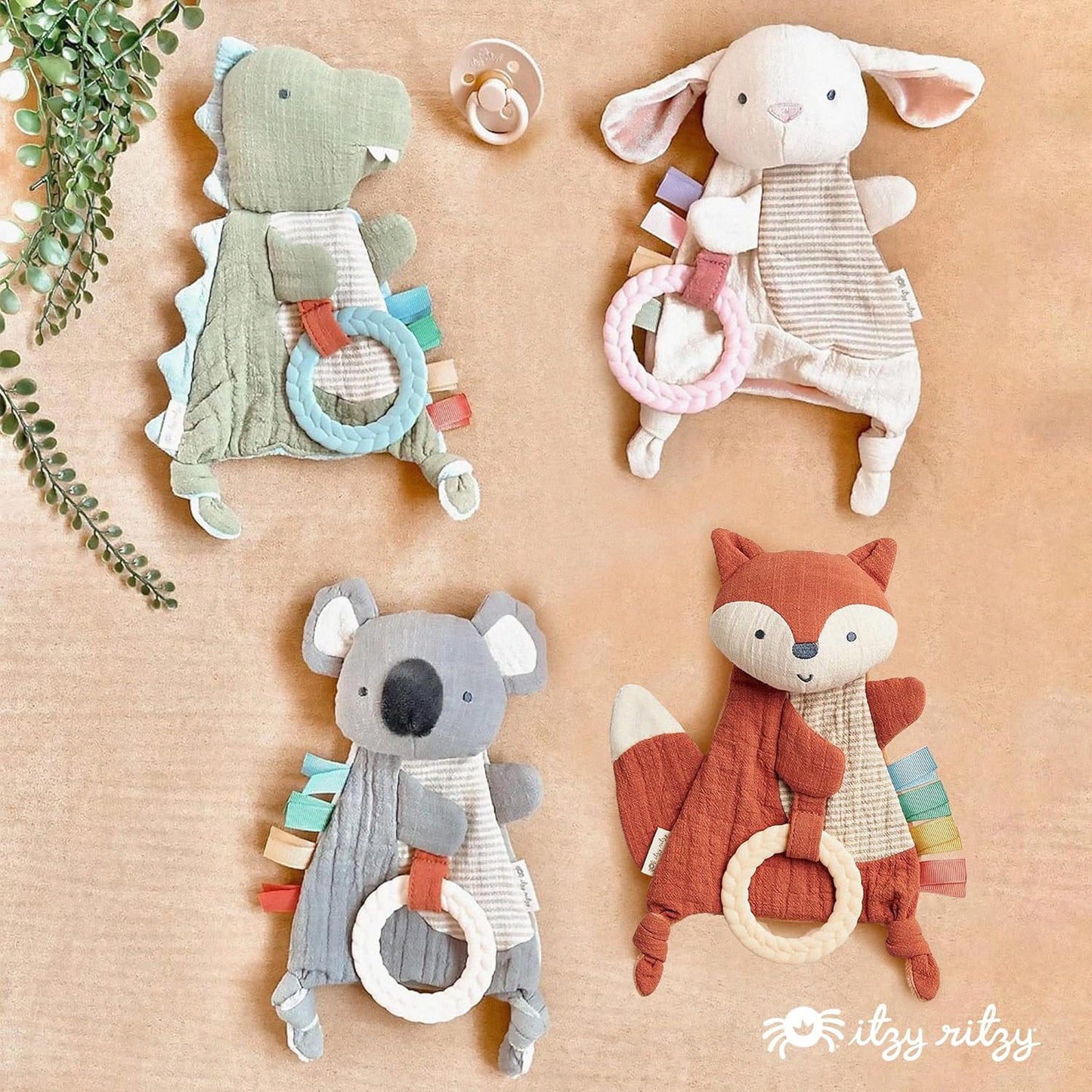 Dino Bitzy Crinkle™ Sensory Crinkle Toy with Teether