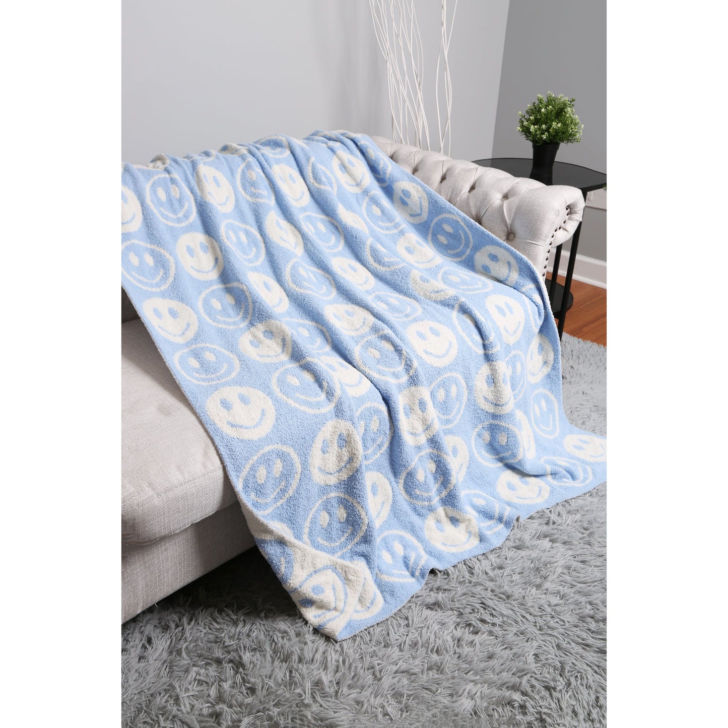 Cozy Collection Smiley Throw Blanket (Adult Sized)