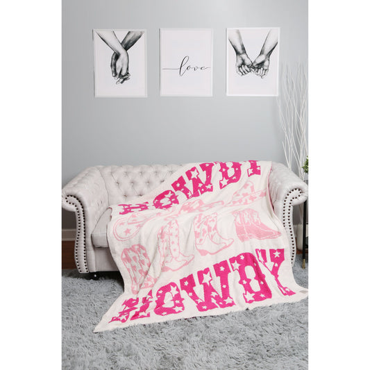 Adult sized Howdy Cowgirl Blanket