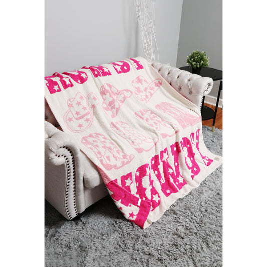 Adult sized Howdy Cowgirl Blanket