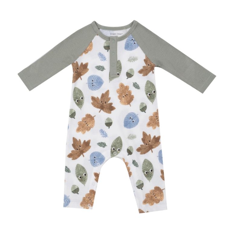 Cuddly Leaves - Snap Button Romper
