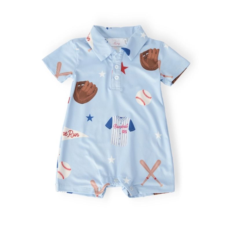 Mila & BROS Boys Home Run Polo Shorty