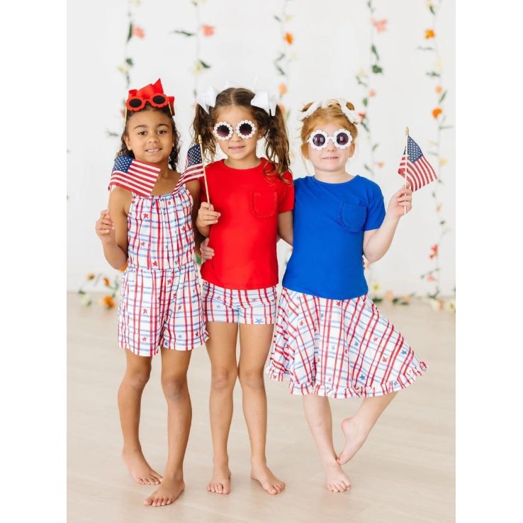 Patriotic Plaid Twirl Shorts