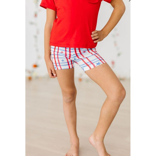 Patriotic Plaid Twirl Shorts