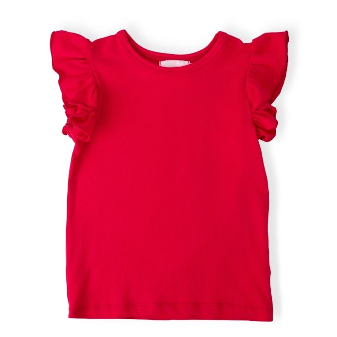 Red S/S Ruffle Tee