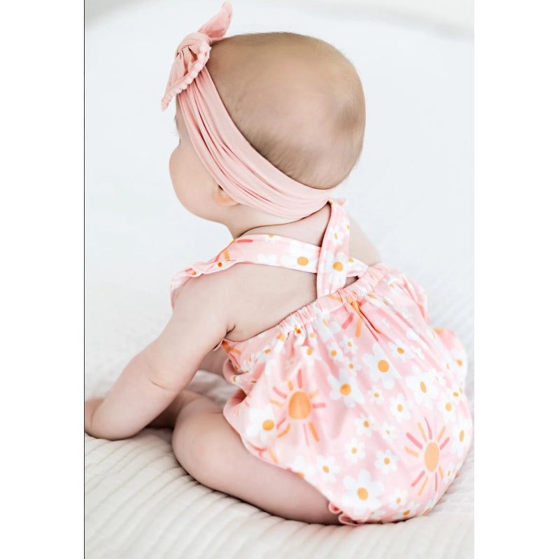 Sweet & Sunny Ruffle Cross Back Romper
