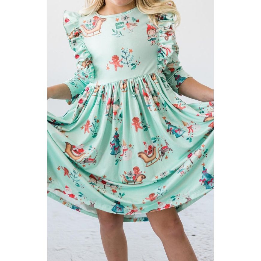 Believe in Your Elf Ruffle Twirl Dress