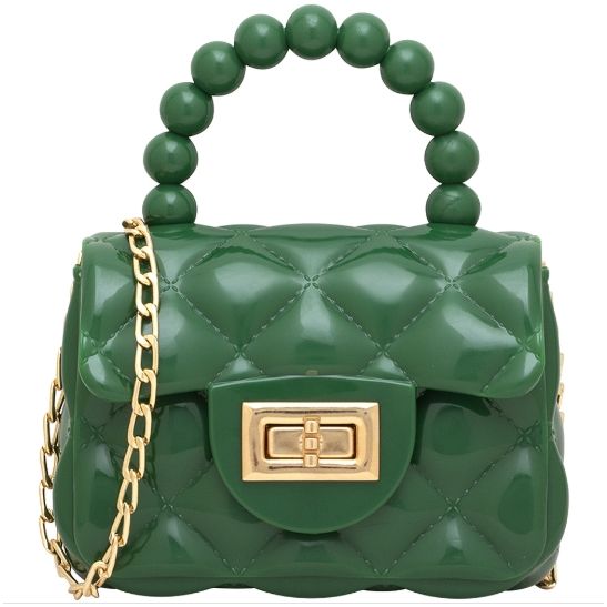 Green Quilted Mini Jelly Purse
