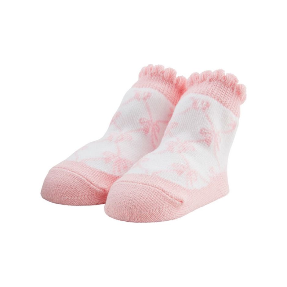 Stripe Bow Rattle Toe Socks
