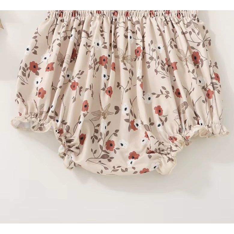 Khaki Bloom Bubble Romper