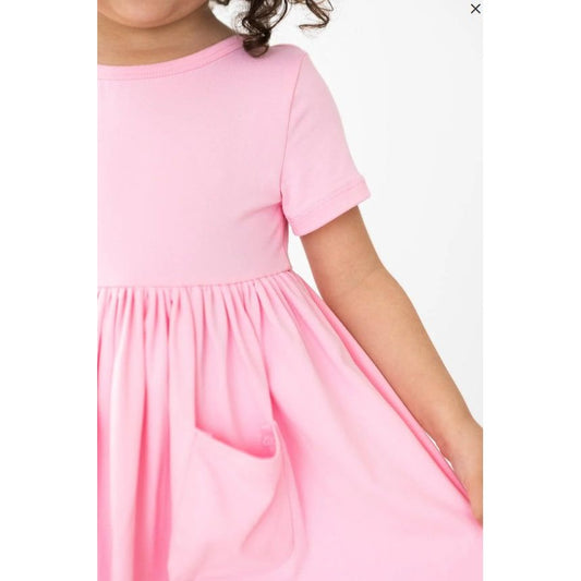 Bubblegum Pink S/S Pocket Twirl Dress