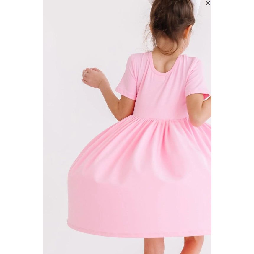 Bubblegum Pink S/S Pocket Twirl Dress