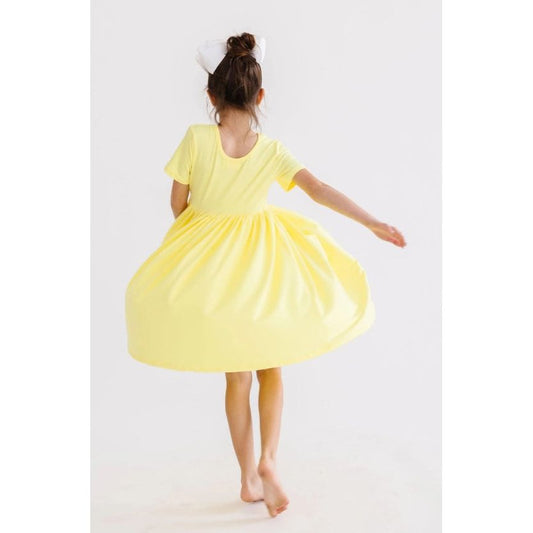Yellow S/S Pocket Twirl Dress