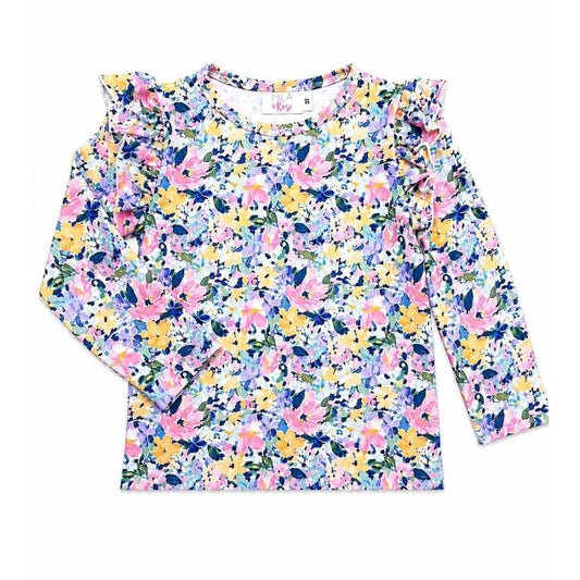Fall Floral L/S Ruffle Shirt