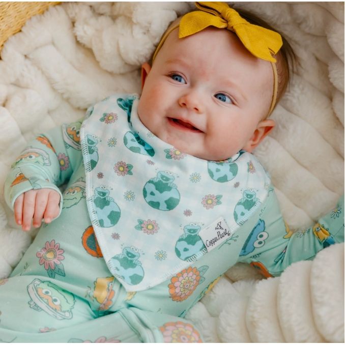Sesame Street Retro Floral Baby Bandana Bibs