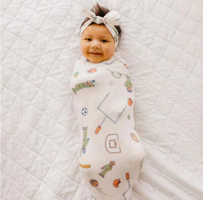 Sesame Street Varsity Friends Knit Swaddle Blanket