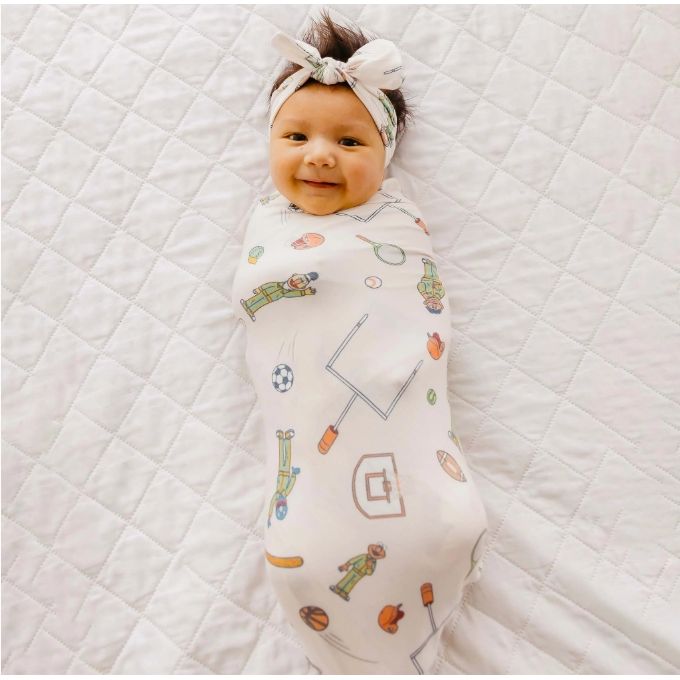 Sesame Street Varsity Friends Knit Swaddle Blanket