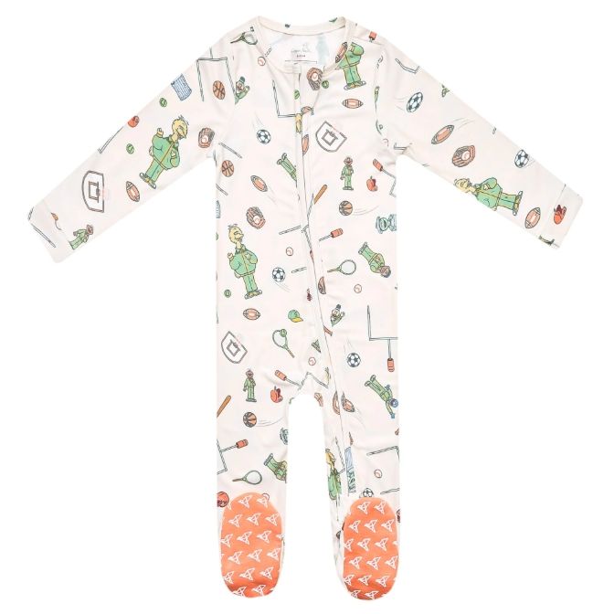 Sesame Street Varsity Friends Zip-Up Footie Pajama