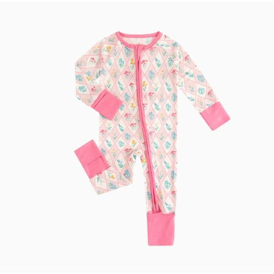 Lattice Floral Zip Romper