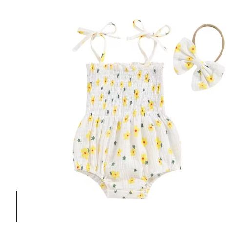 Yellow Bloom Bubble Romper