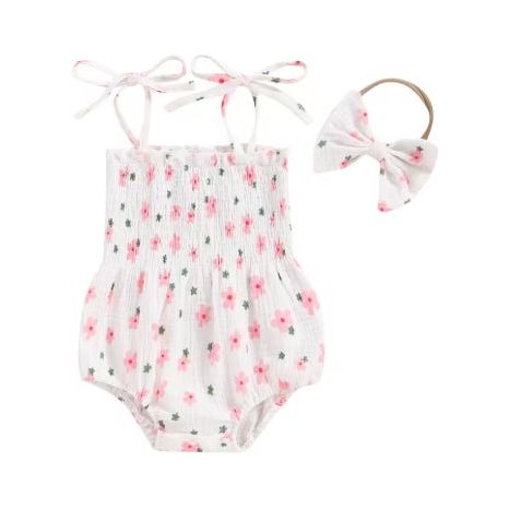 Pink Bloom Bubble Romper