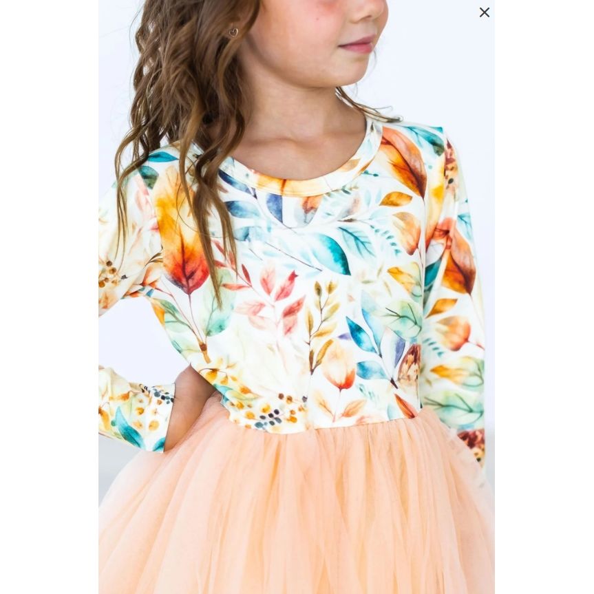 Fall Watercolors L/S Tutu Dress