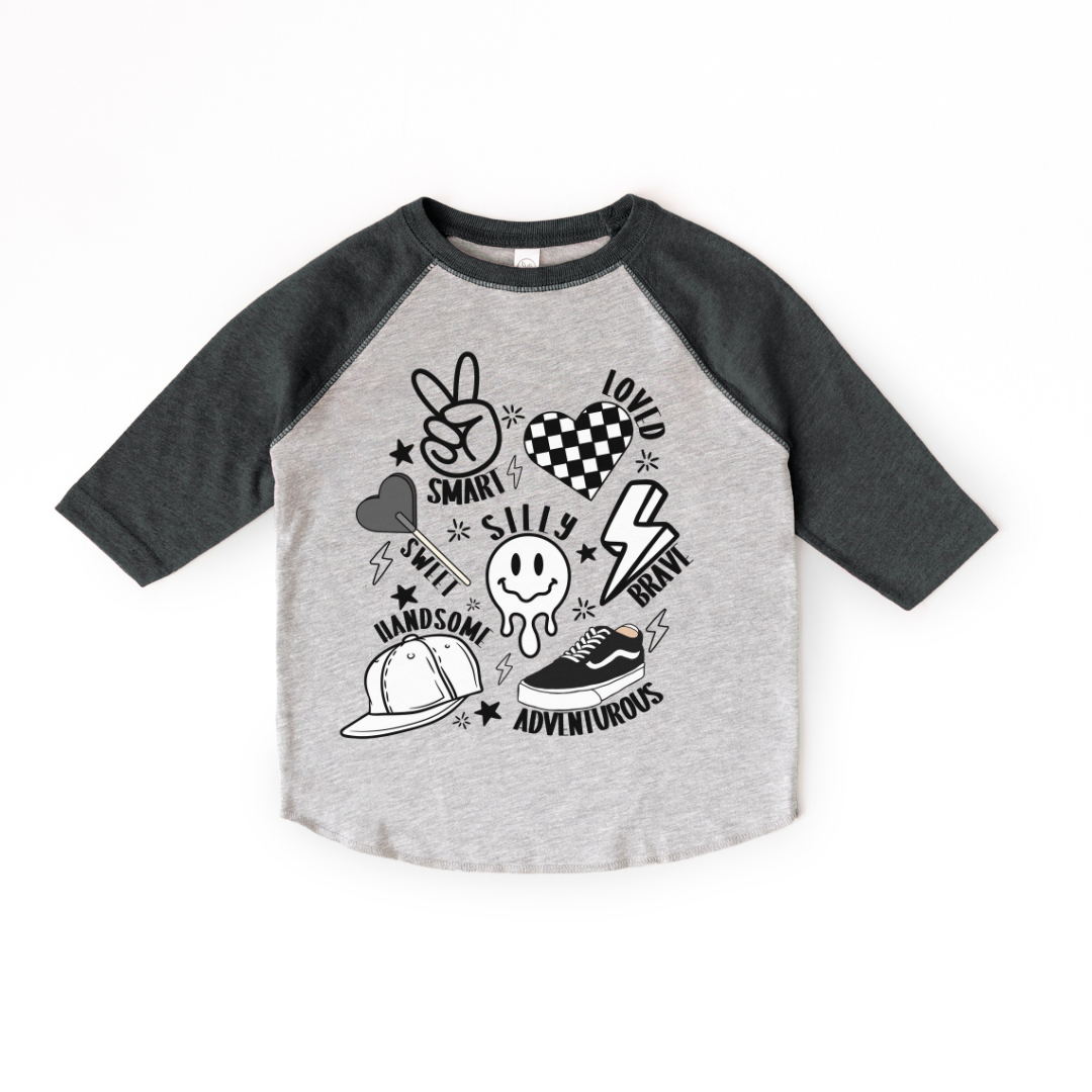 I Am Boy Raglan Graphic Tee Shirt
