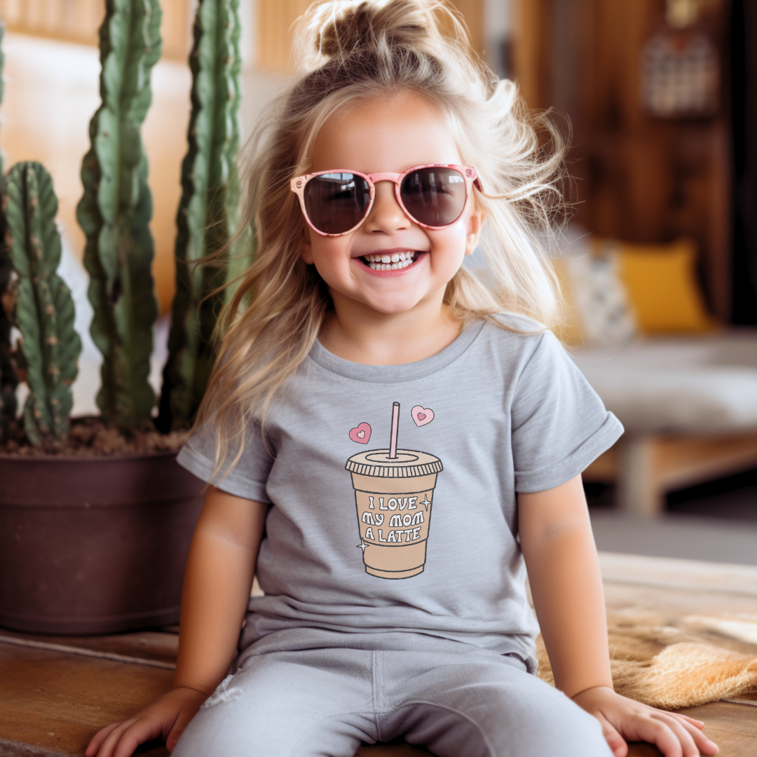 Love My Mom a Latte Graphic Tee Shirt