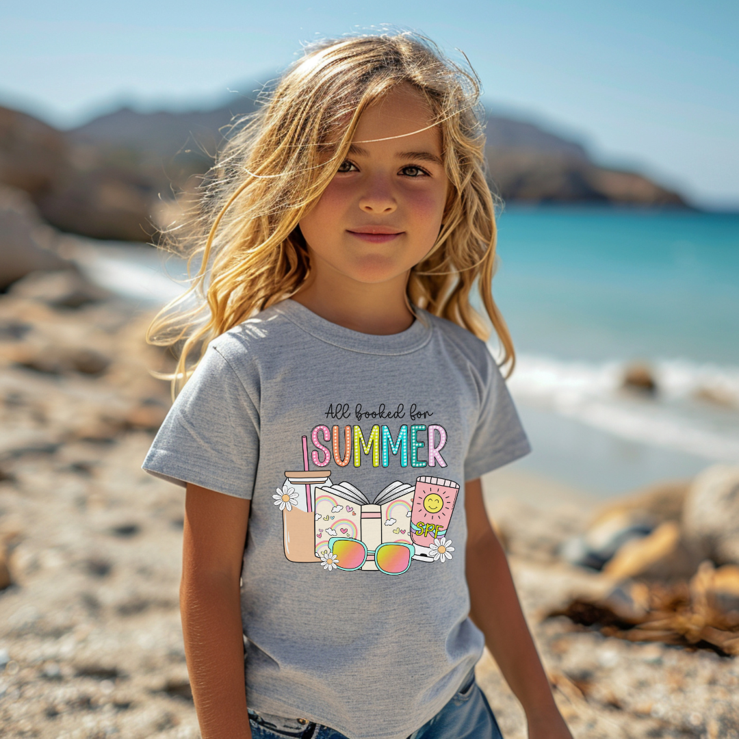 All Booked For Summer Tween Graphic Tee Shirt