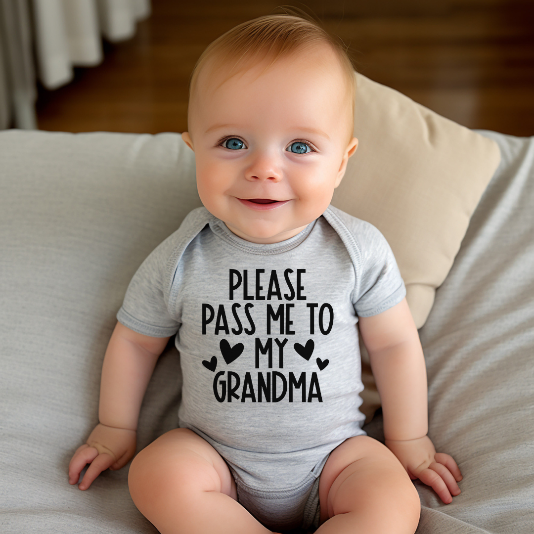 Pass Me to Grandma Graphic Baby Bodysuit