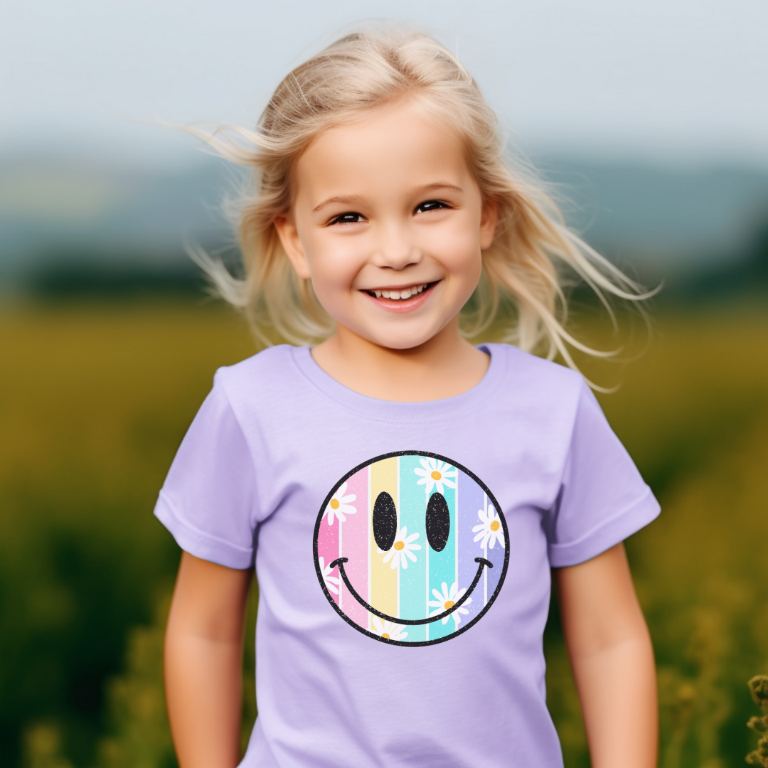 Tie Dye Smile Graphic Tee Shirt