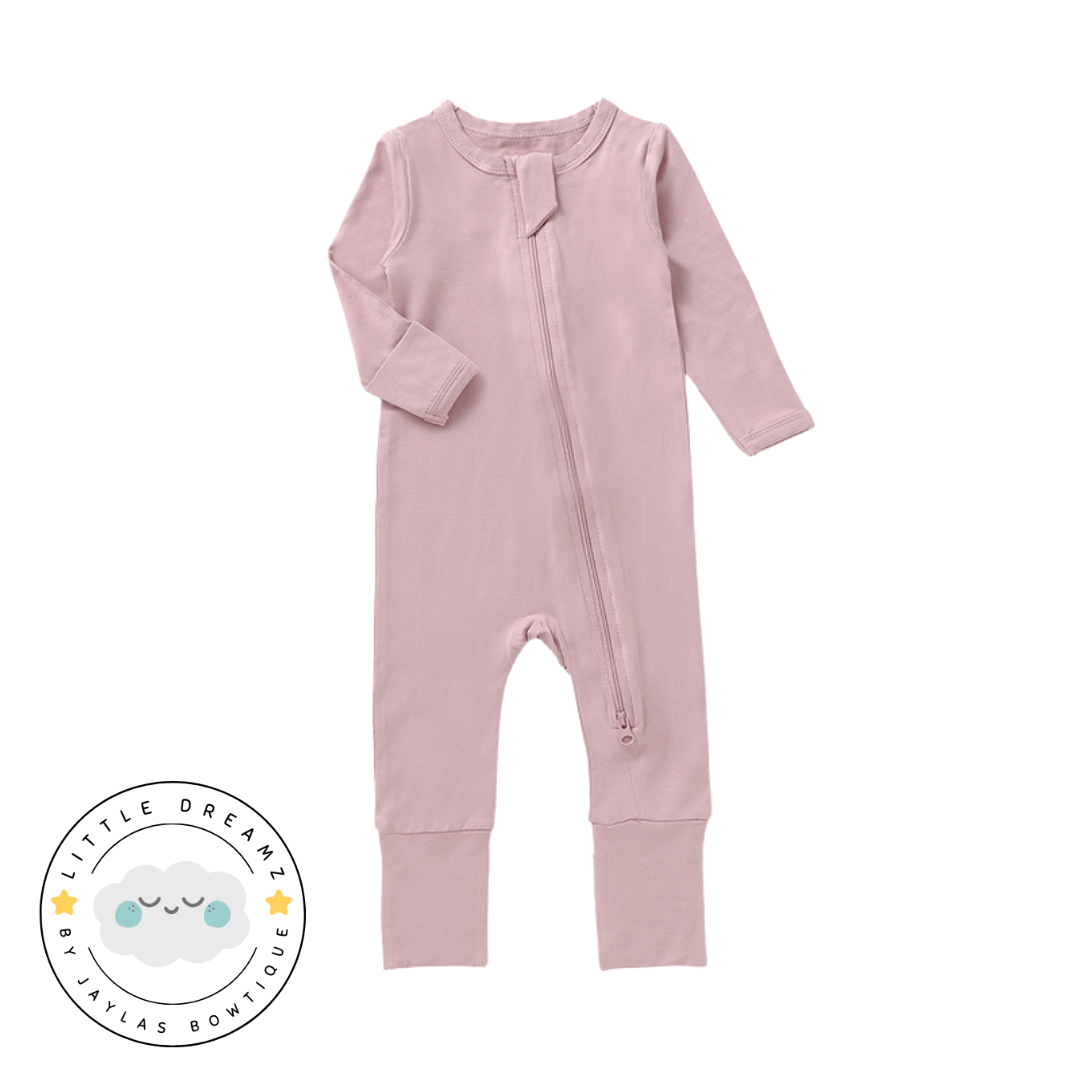 Dusty Mauve Zip Romper