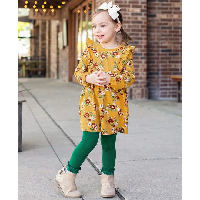 Pine Footless Ruffle Tights