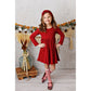 Crimson Ribbed Ballet Pocket Dress