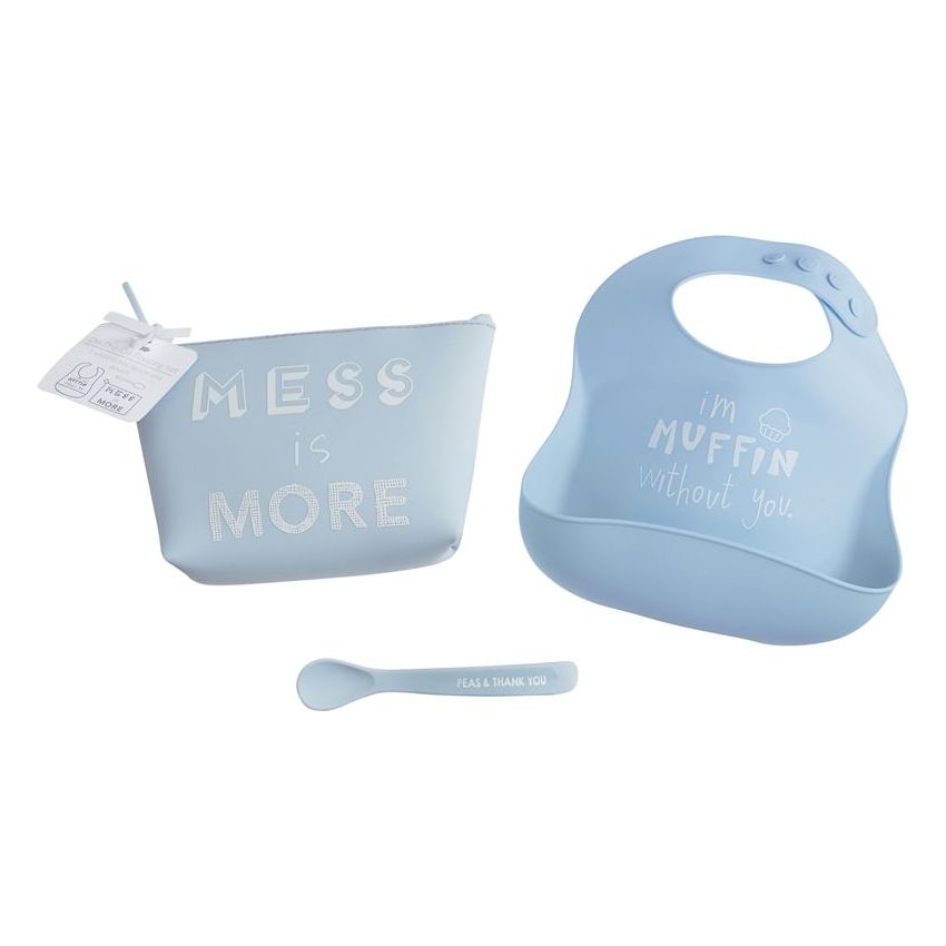Blue Silicone Feeding Set