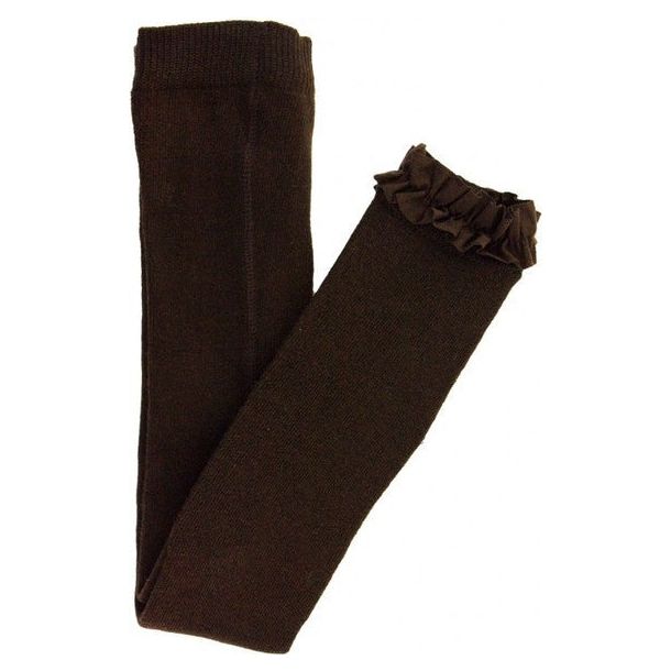 Chocolate Brown Footless Ruffle Tights