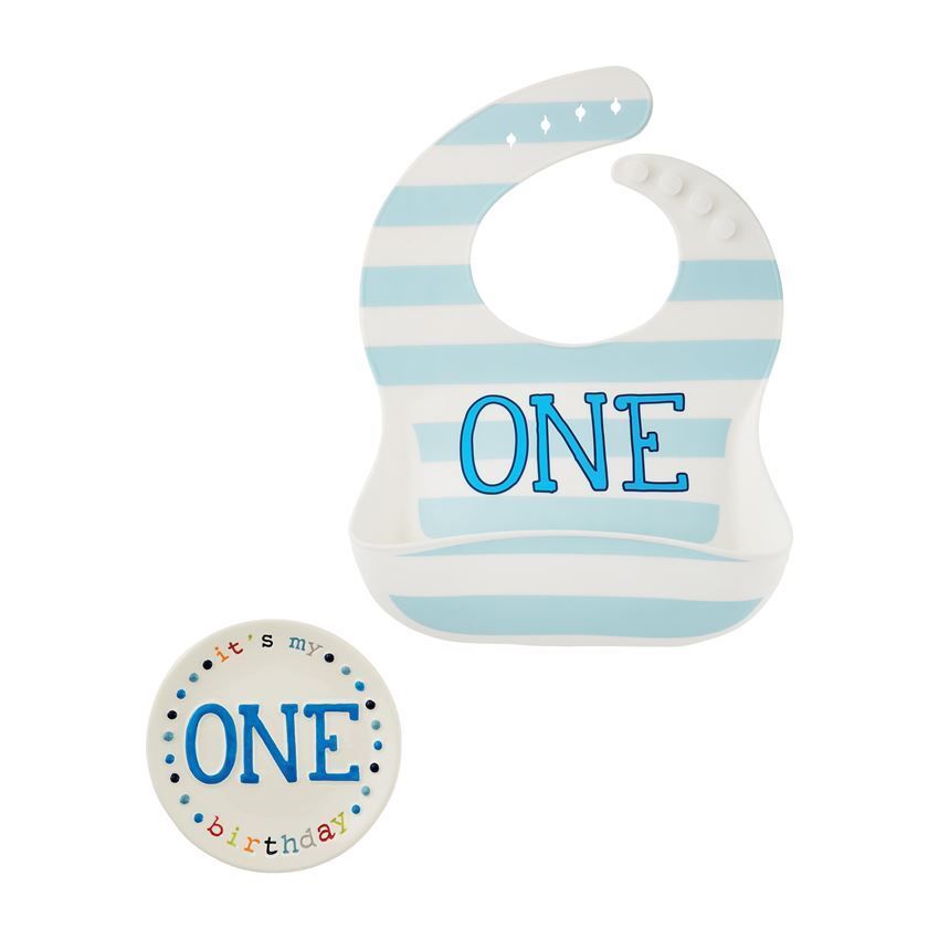 ONE BOY BIB & PLATE SET