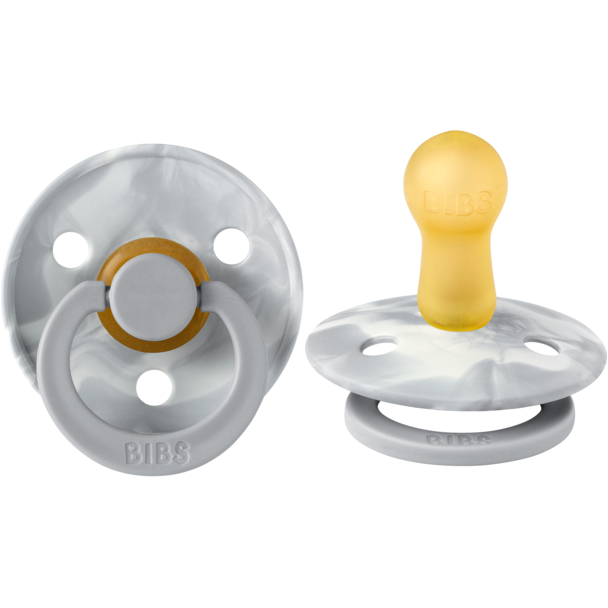 BIBS Pacifier Original COLOUR Latex TIE-DYE 2 PK Cloud / Ivory