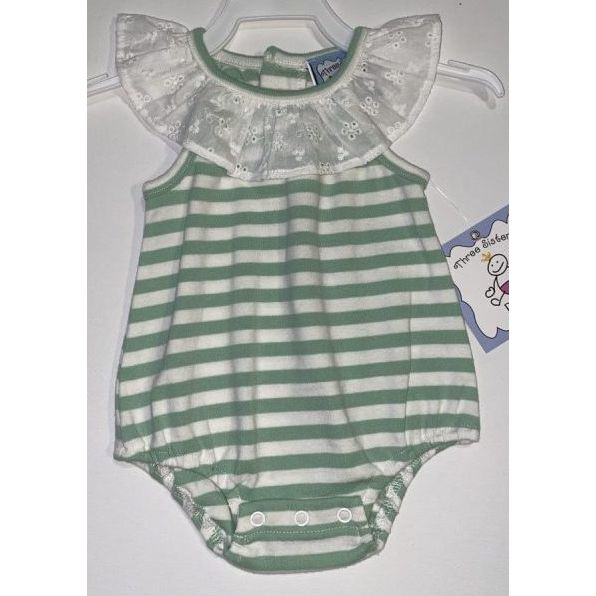Green Stripe Bubble w/ Lace
