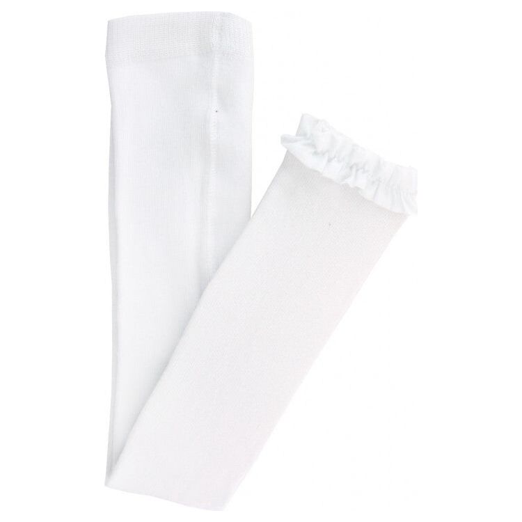 White Footless Ruffle Tights
